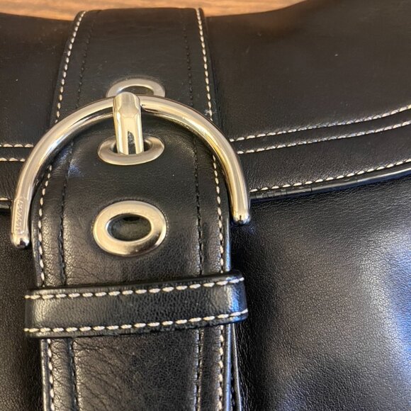 Vintage Y2K Coach Black Leather Soho Shoulder Bag - Picture 11 of 16